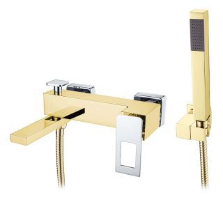 Смеситель для ванны Boheme Q золото/хром 143-GCR